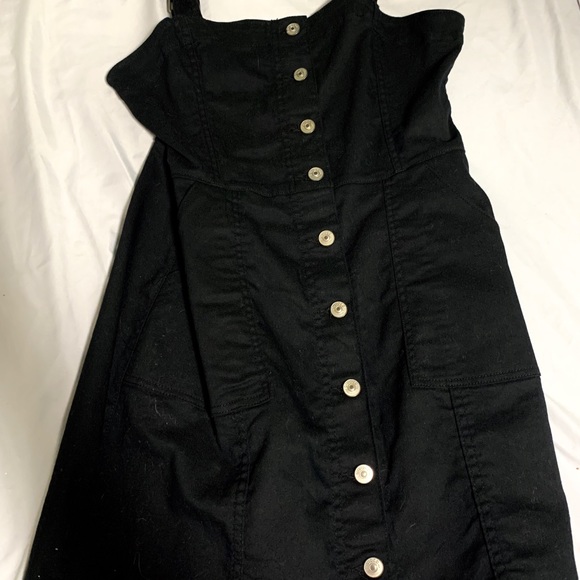 H&M Black Denim Button Dress - Picture 2 of 5
